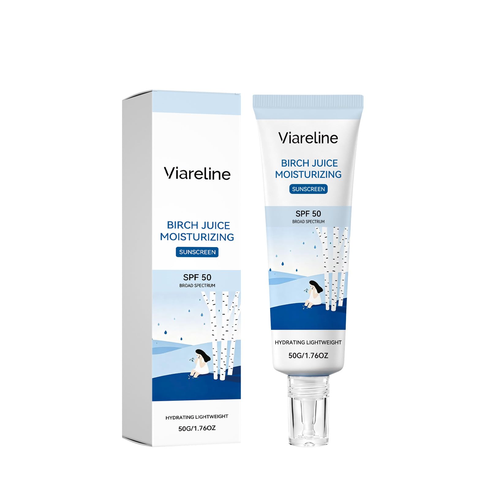 Viareline Birch Juice Moisturizing Sunscreen SPF 50, 50g