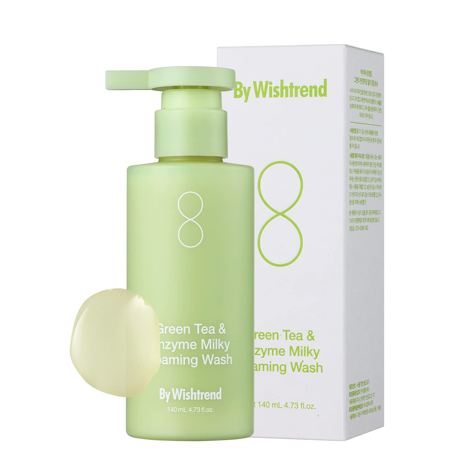 BY WISHTREND] Green Tea & Enzyme Milky Foaming Wash 140g, Papain, Grain Milk Complex, Hydrating, Pore Cleansing, for Sensitive