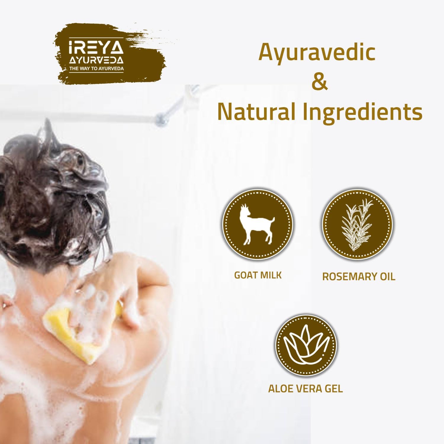 Ireya Ayurveda Goat Milk Soap - With Lavender Shea Butter & Aloe Vera extract 125 g (4.41 oz)| Moisturizing Cleansing | Free fro