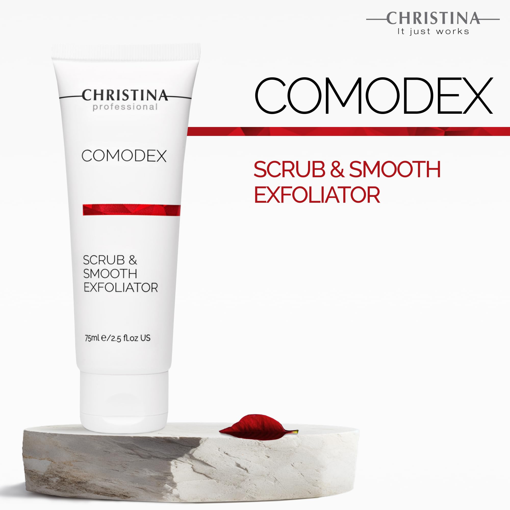 Christina Comodex Scrub & Smooth Face Exfoliator | Fights Oiliness, Visible Pores and Dark Spots | Exfoliate for face Removes Di