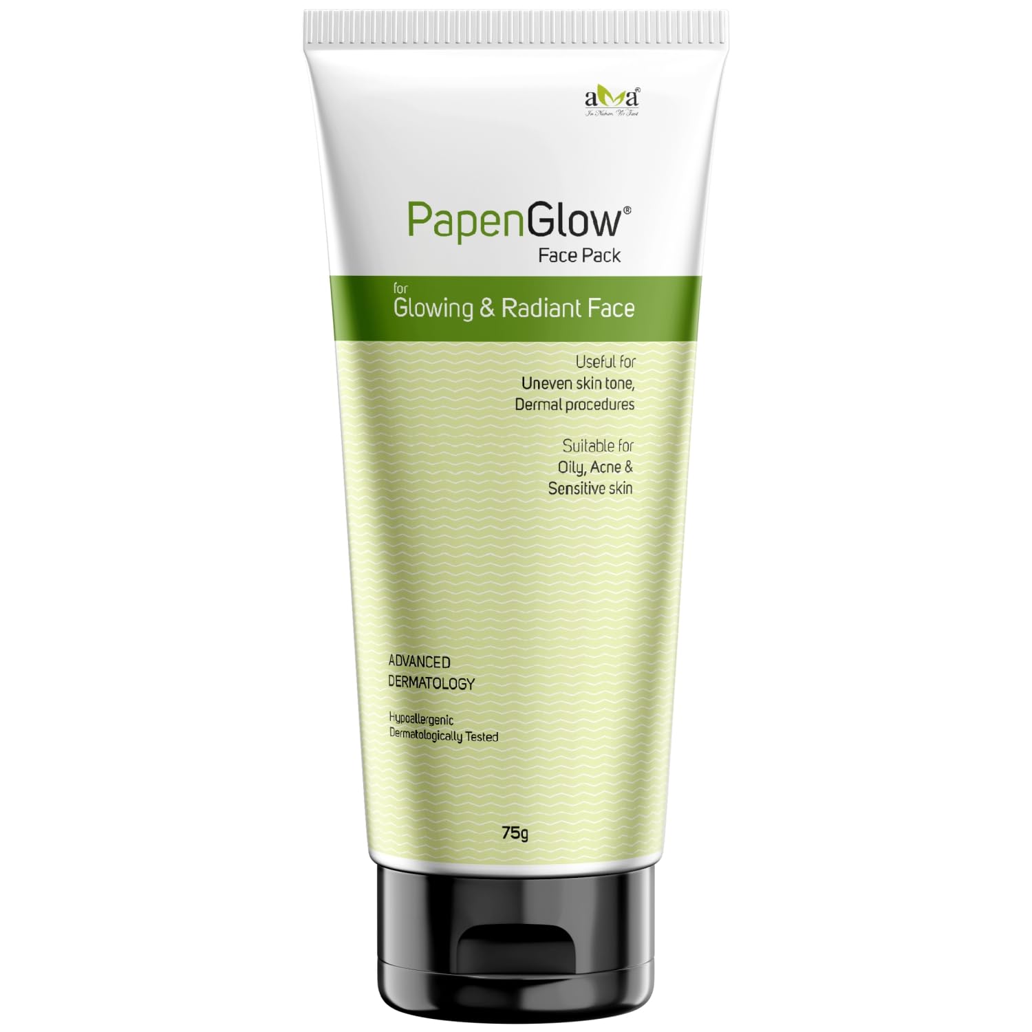 Vegetal Papenglow Face Pack For Glowing & Radiant Face, 75G, For Oily, Acne & Sensitive Skin, Pack Of 2