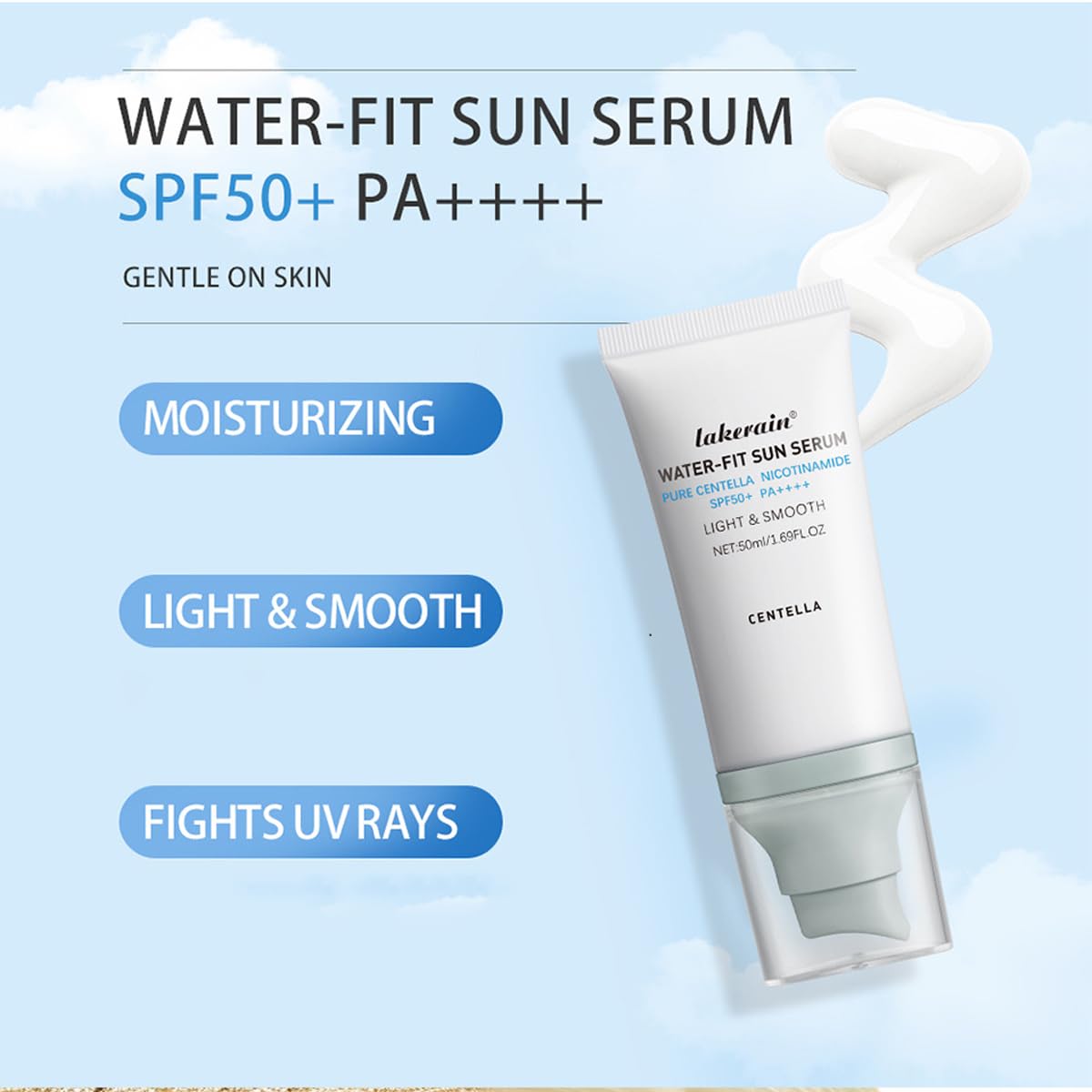 Centella Sunscreen SPF 50, Face Sun Screen Long-Lasting Protection, Cen-tella Madagascar Sunscreen, NO White Cast - Dry Oily Ski