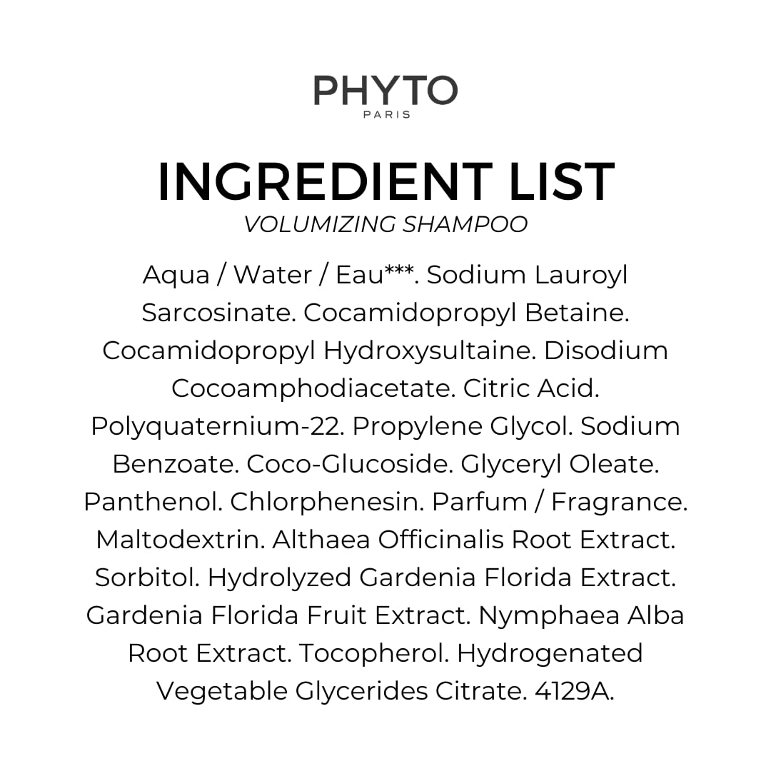 Phyto Volume Volumizing Shampoo, Lightweight, For Fine Hair And Thin Hair, Instant Volume, 8.45 Fl. Oz