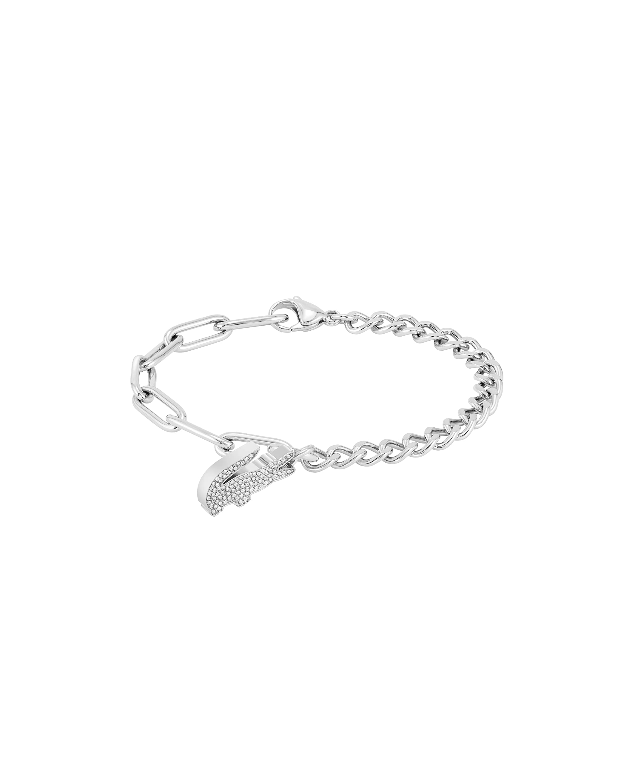 Lacoste Crocodile Womens Chain Bracelets - Stainless Steel and Crystal Jewelry - Gift for Her