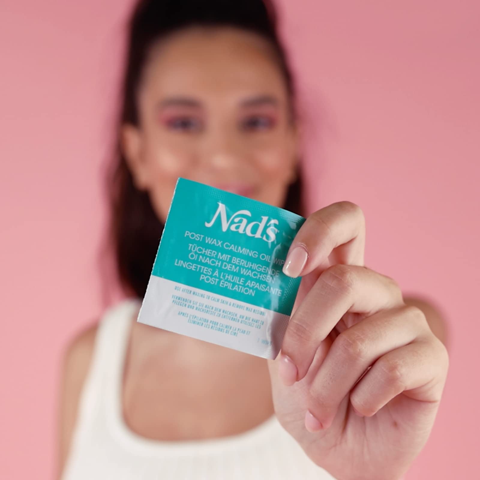 Nads Post Wax Calming Oil Wipes - Refill Pack with 20 Oil Wipes, Wax Remover Wipes, After Wax Wipes