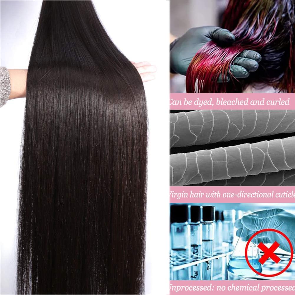 30 Inch Straight Human Hair Bundles 1 Bundles Human Hair Double Weft Weave Straight Hair Bundles 100% Unprocessed Straight Human