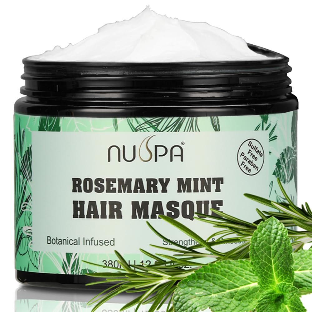 NUSPA Rosemary Mint Hair Mask For Hair Growth Damaged Dry Frizzy Hair,Against Dryness and Damage, AntiBreak Intensive Bond Repa