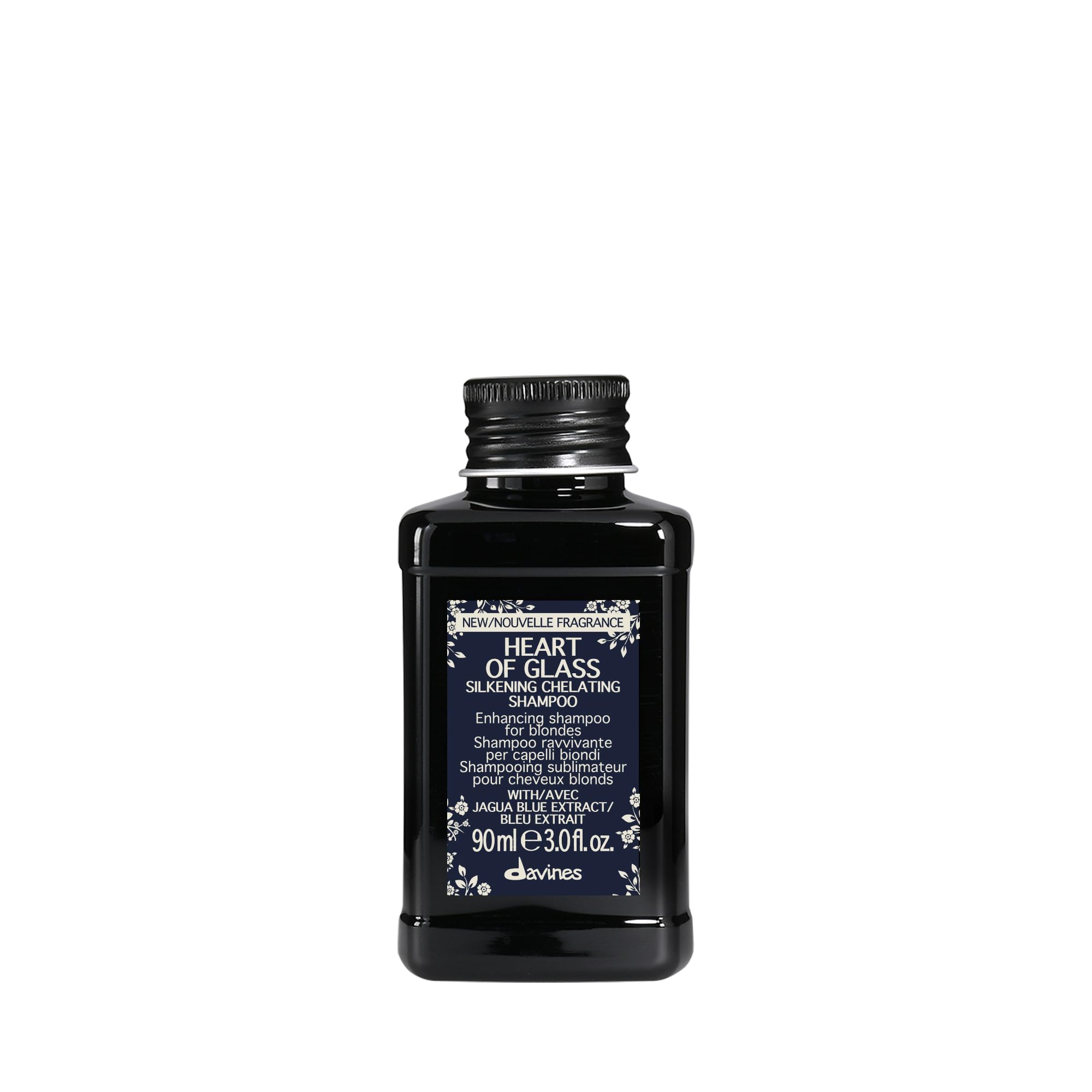 Davines Heart of Glass Silkening Shampoo, Enhancing Blue Shampoo for Blonde & Silver Hair - Gentle Cleanser with Jagua Blue Extr