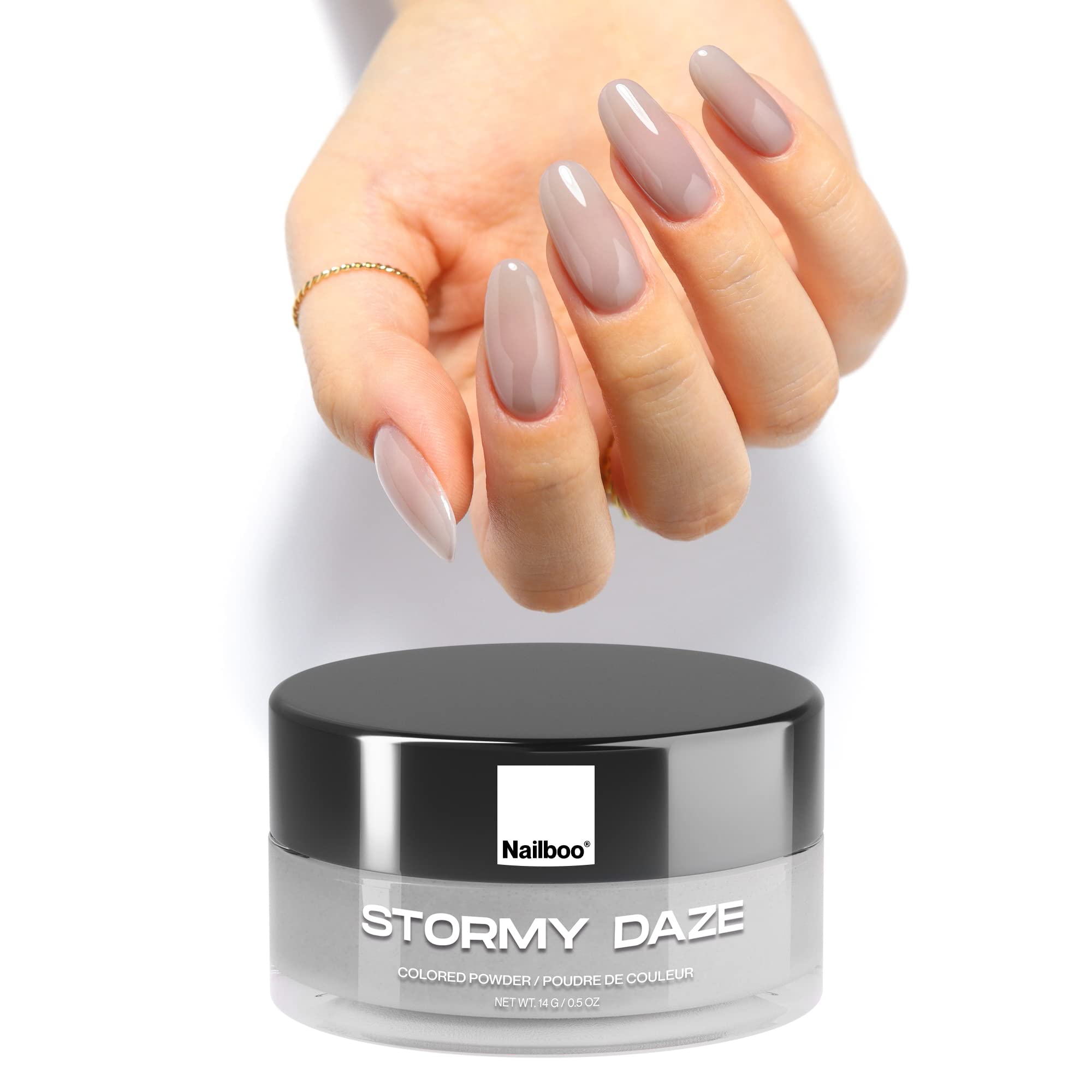 Nailboo PREMIUM (cool grey) Stormy Daze Nail Dip Powder DIY Nails Dip Powder Long-Lasting Dip Nails Nail Dip Strengthener No UV