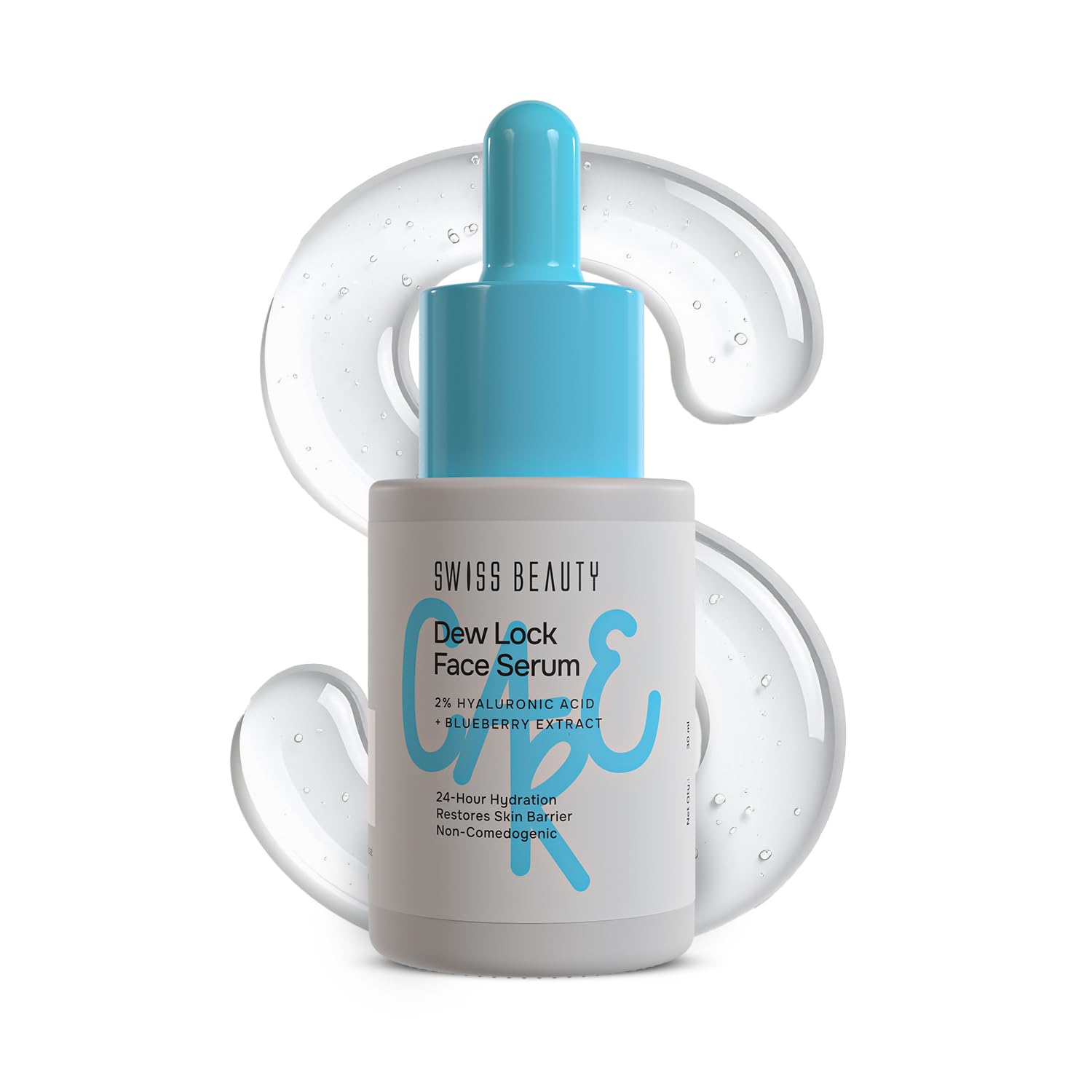 Swiss Beauty Care Dew Lock Face Serum | 24Hour Hydration | 2% Hyaluronic Acid & Blueberry Extract | Lightweight | 30Ml