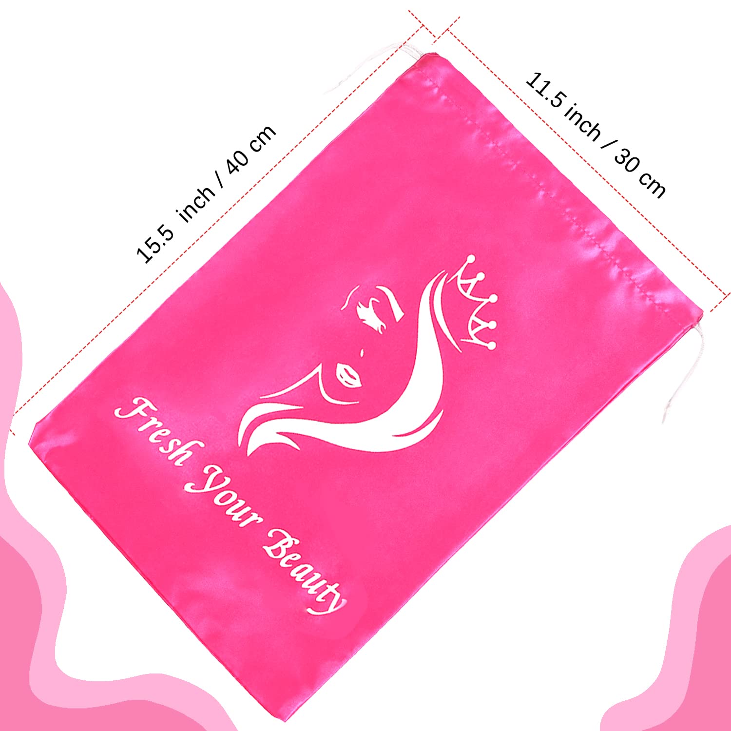 Satin Pouches with Drawstring - Soft Silk Satin Storage and Travel Bags for Bundles, Wigs, Hair Extensions, Tools, Business Gift