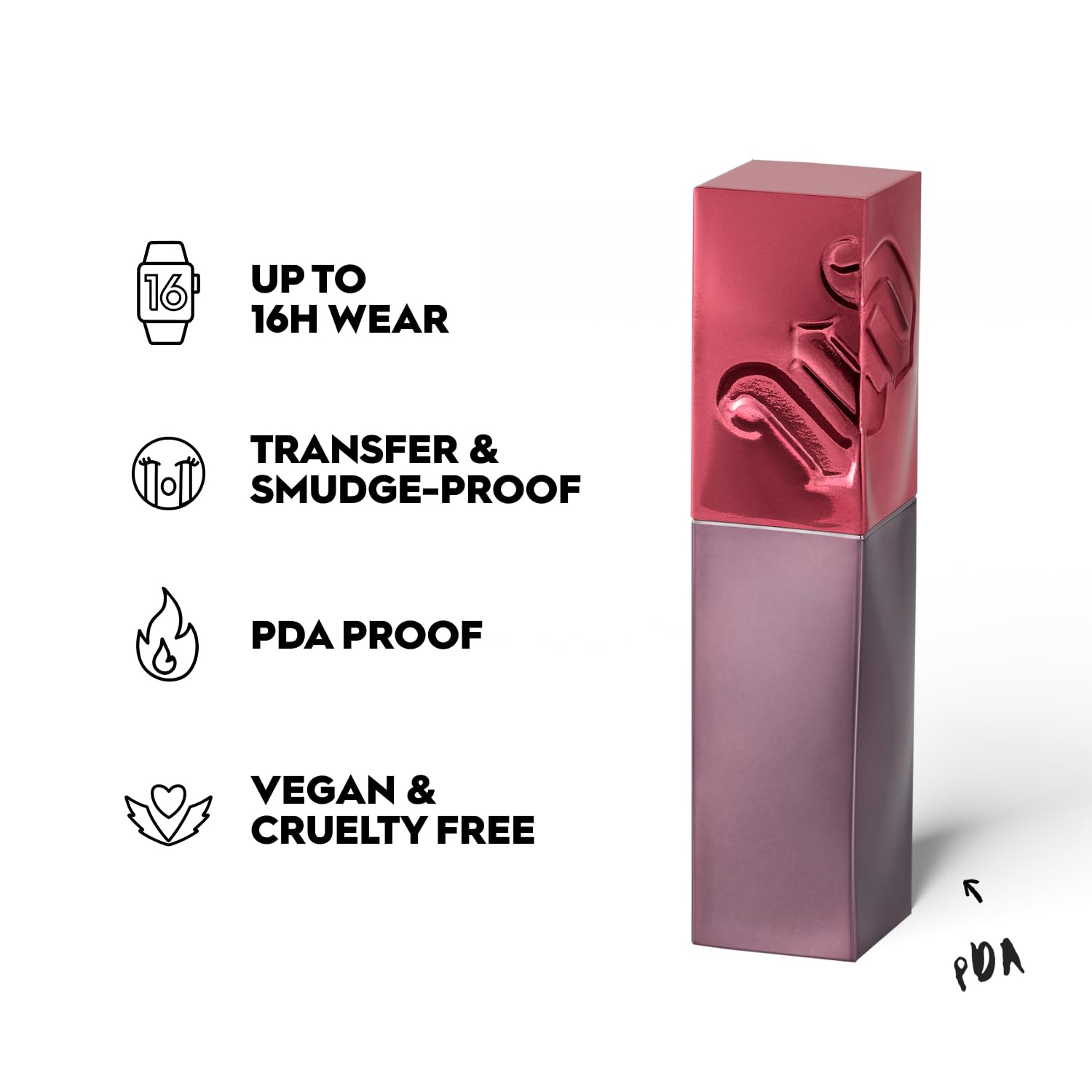 Urban Decay Vice Lip Bond Glossy Longwear Liquid Lipstick (Pda - Medium Brick Red), Transfer-Proof, Smudge-Proof, Bold Longwear