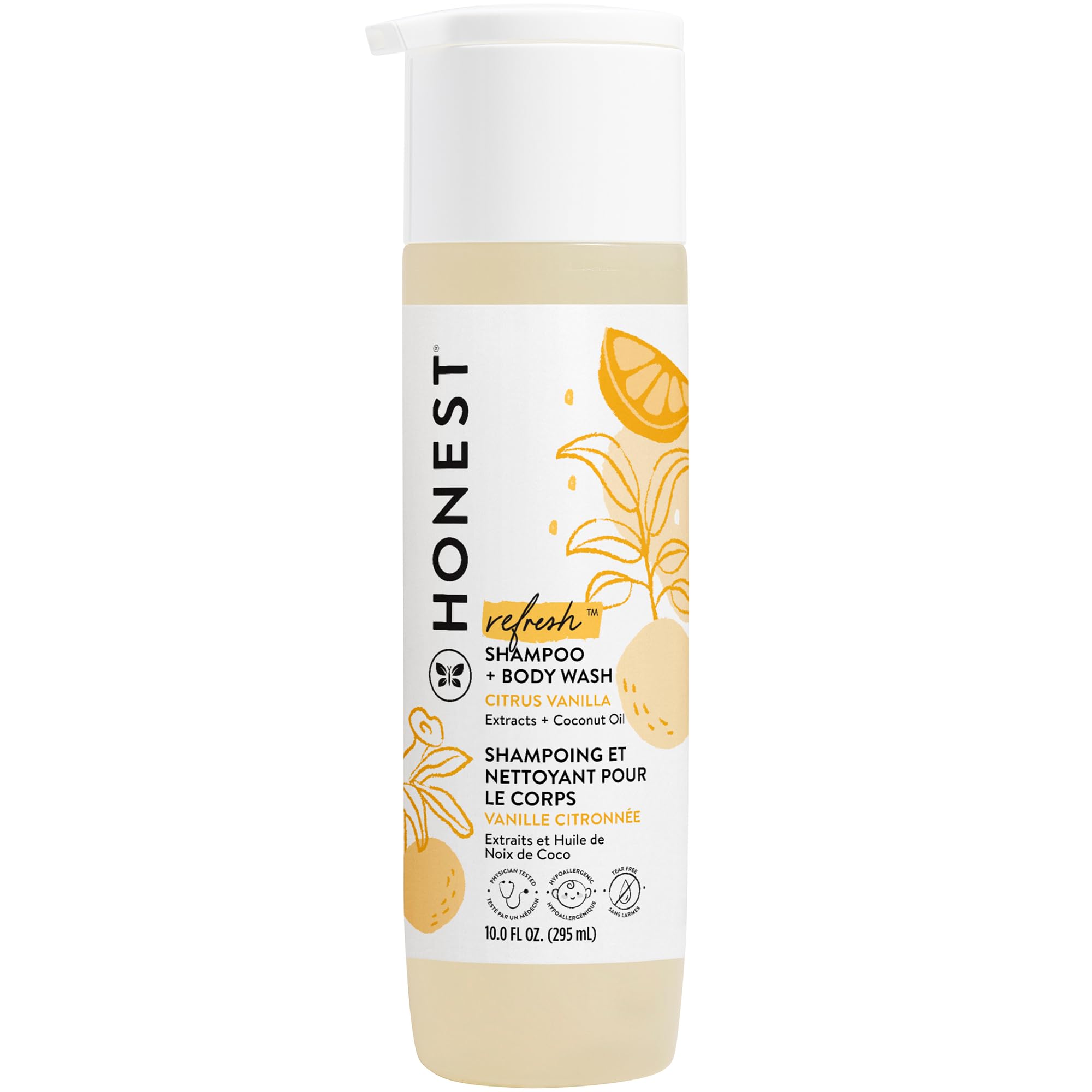 The Honest Company 2-in-1 Cleansing Shampoo + Body Wash | Gentle for Baby | Naturally Derived, Tear-free, Hypoallergenic | Citru