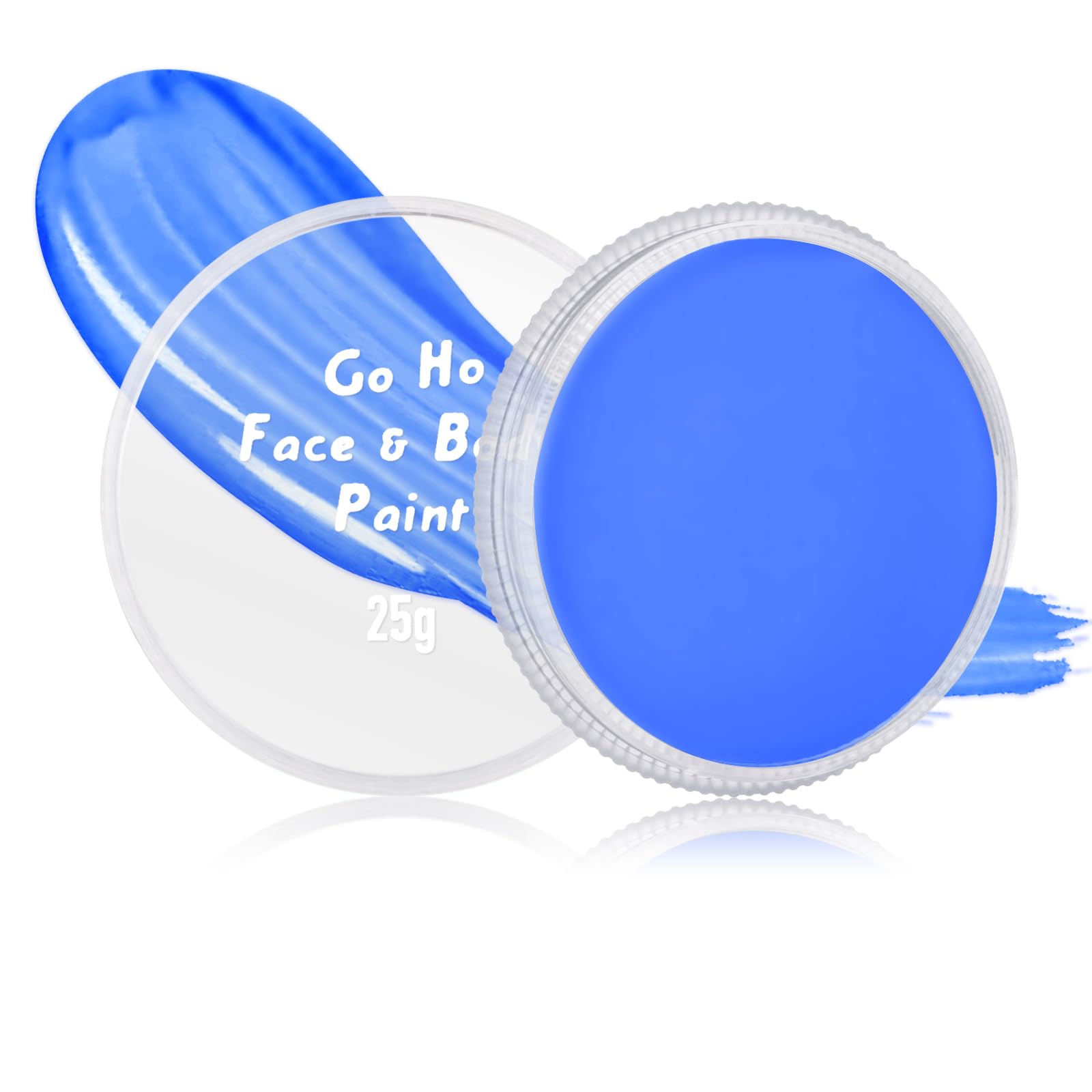 Go Ho Blue Face Paint Washable For Halloween Makeup,Creamy To Gel Water Based Body Paint Full Coverage For Cosplay Sfx Smurf Mys