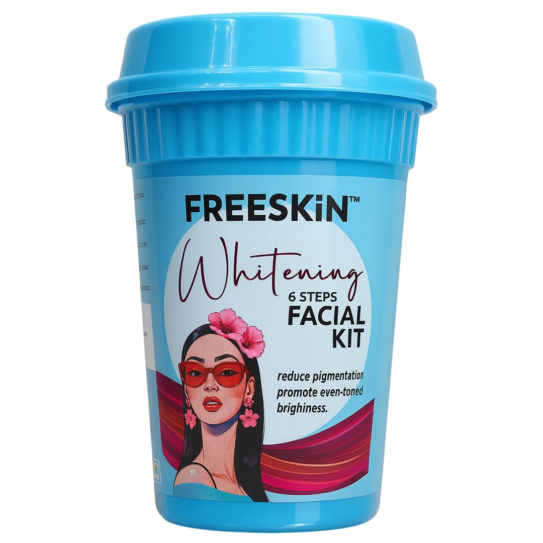 Freeskin Whitening Facial Kit 6 Steps | Reduces Pigmentation & Promotes EvenToned Bright Skin | Paraben, Sulphate, Mineral Oil 