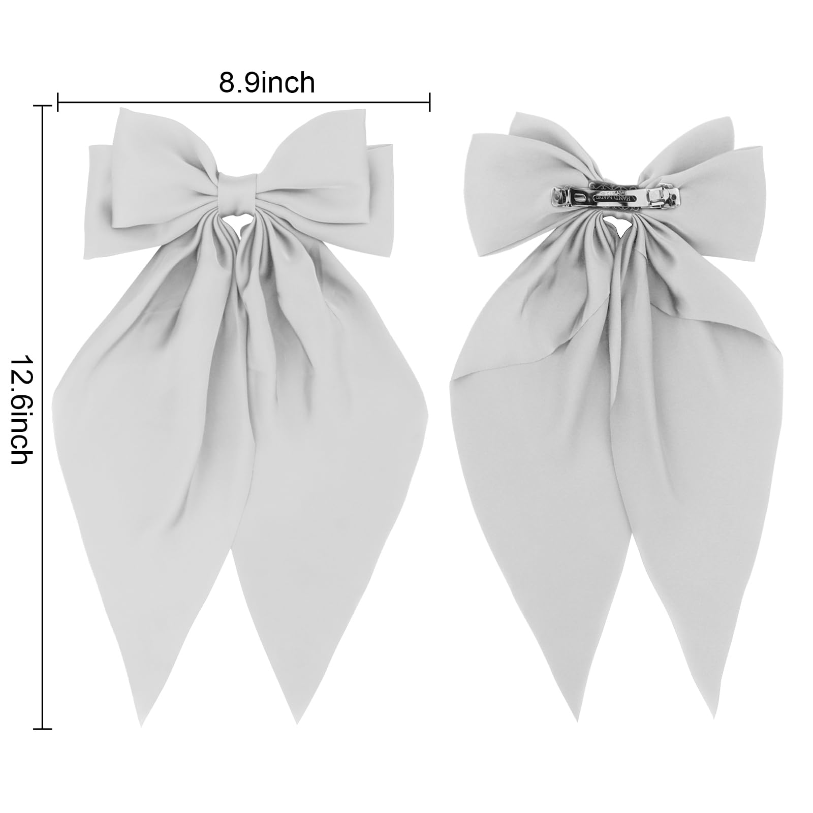 3Pcs Silky Satin Hair Bows For Women Hair Ribbons For Girls Big Bow Hair Ties Large Hair Barrettes For Girl French Cute Hair Cli