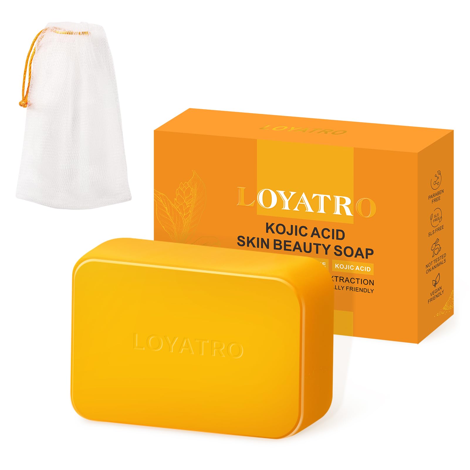 LOYATRO Turmeric Soap for Dark Spots Kojic Acid Turmeric Soap Bar for Face & Body, Deep Cleansing, Gentle Soap Sensitive Skin Fo