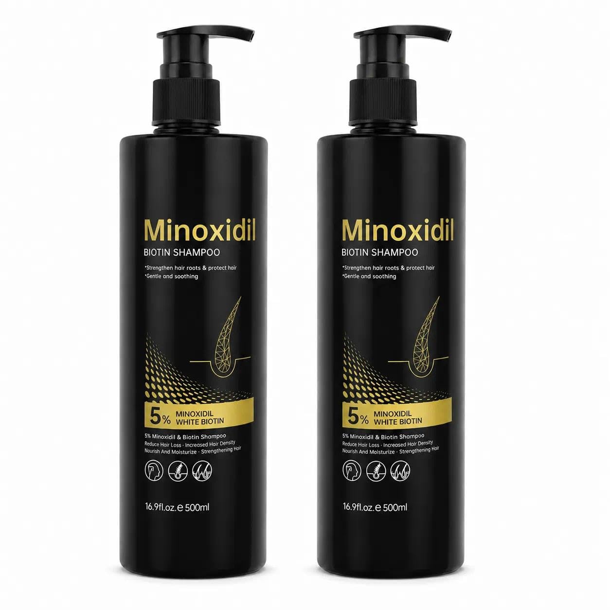 5% Minoxidil Shampoo for Man&Women, Hair Growth Shampoo, Scalp Care for Thinning Hair, 16.9 Fl Oz(2Pack)