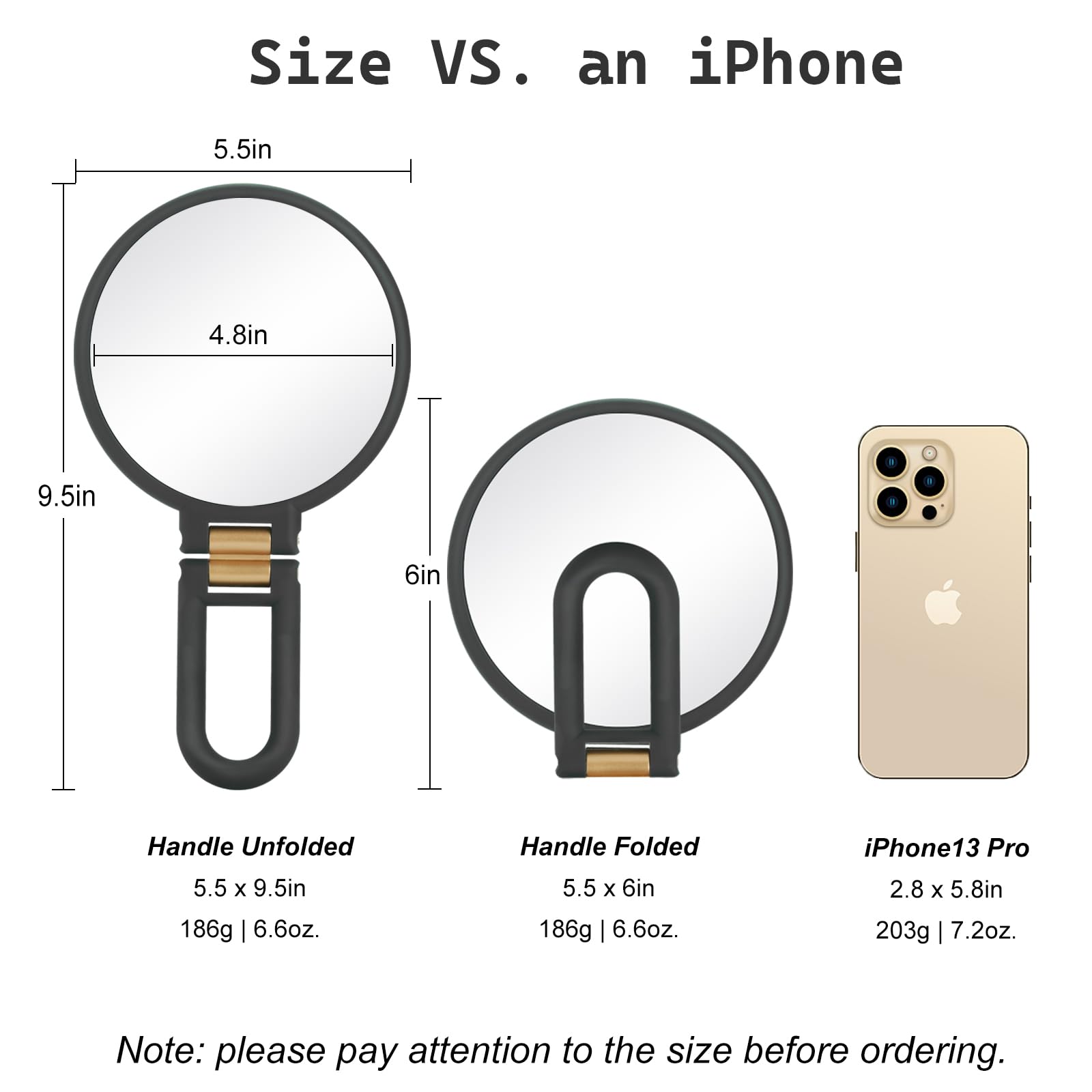 Sifolo 30X Magnifying Mirror, Travel Hand Mirrors With Handle - Double Side Handheld Mirror With 1X 30X Magnification & Adjustab