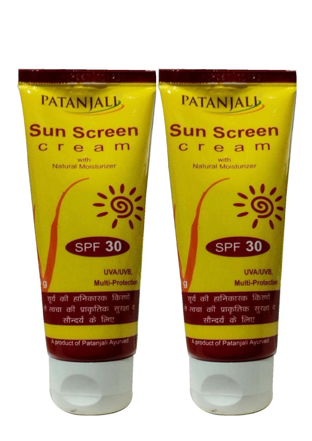 Patanjali Sun Screen Cream For All Skin Type Spf30, 50G (Pack Of 2)
