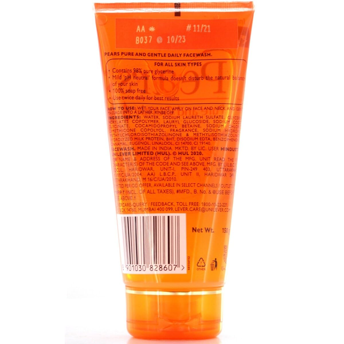 PEARS Pure & Gentle Face Ultra Mild - 100% Soap Free Face Wash -150ml