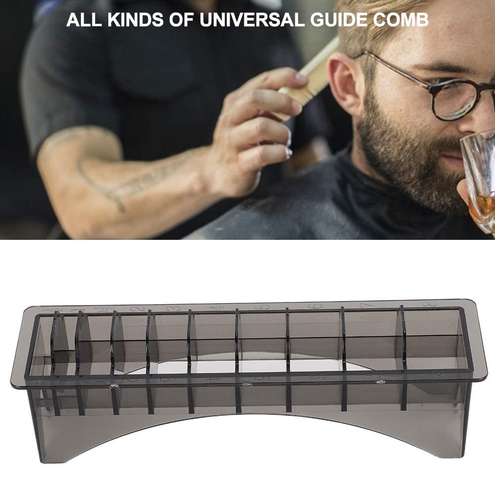 Rectangular Plastic Guide Comb Storage Box, Universal 10 Grid Base for Electric Hair Clipper Limit Comb Hair Tools Supplies Stor