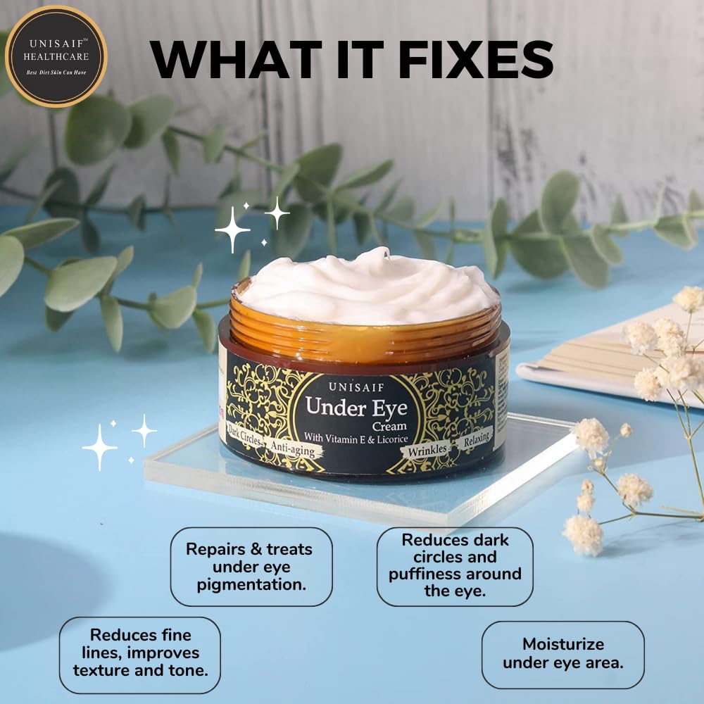 Unisaif Under Eye Cream Anti Aging - Eye Cream for Puffiness and Bags Under Eyes | Eye Repair Cream for Dark Circles Under Eye T