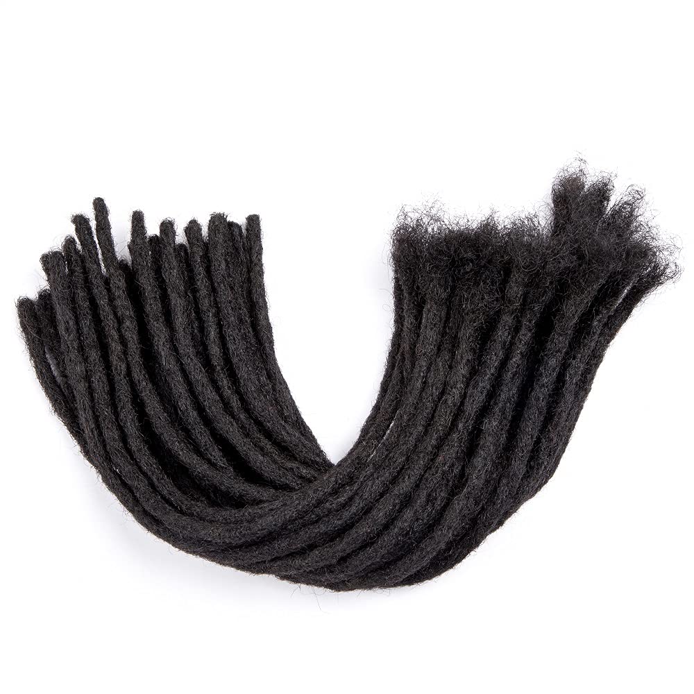 Teresa Medium 0.8cm and Small 0.4cm Width 14 Inch 70 Strands 100% Human Hair Dreadlock Extensions for Men/Women/Kids Full Hand-m