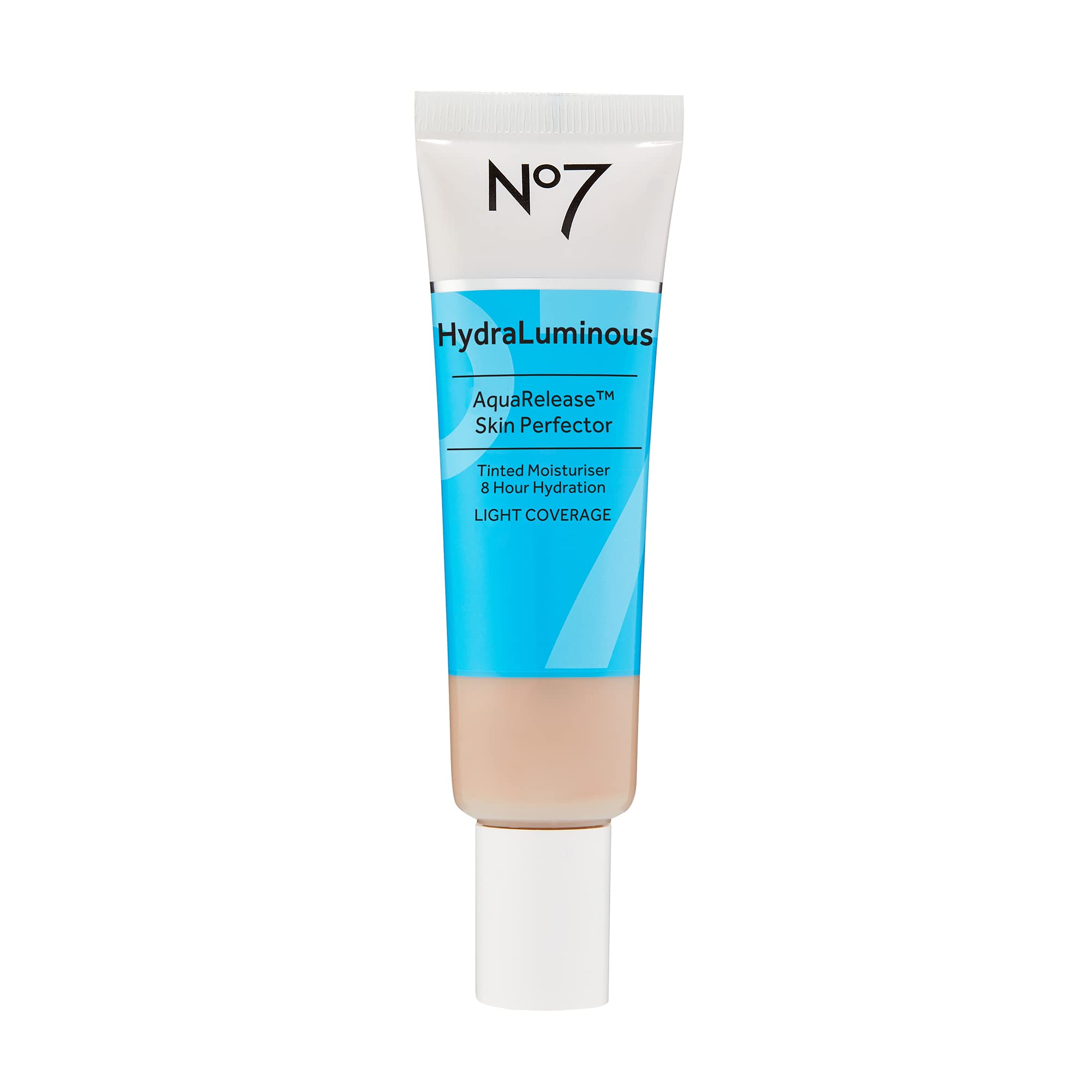 No7 HydraLuminous AquaRelease Skin Perfector - Fair - Hydrating Tinted Moisturizer & Foundation for Face - Ceramides & Vitamin B