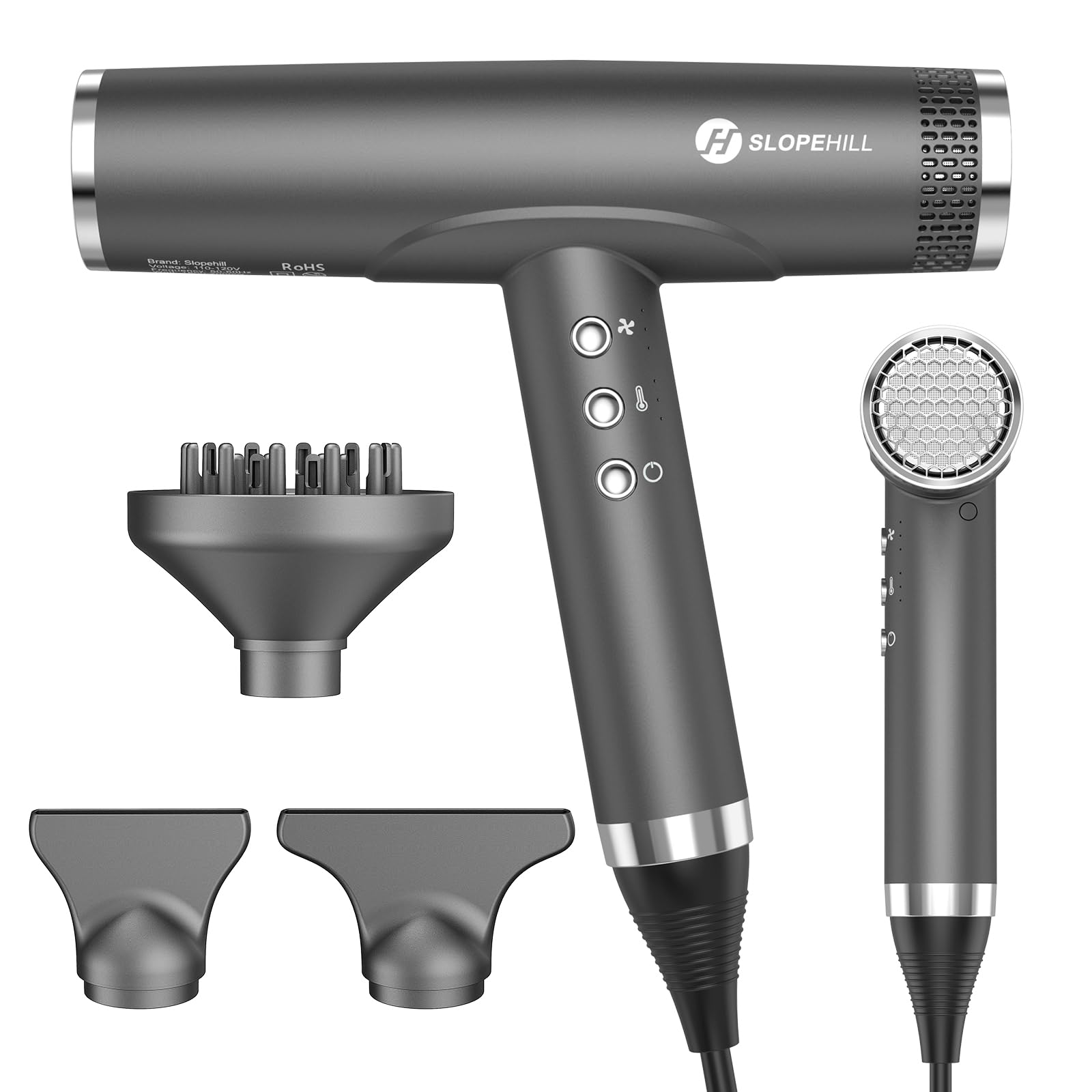 Slopehill Professional Hair Dryer With Diffuser, Ionic Hair Dryer,Lightweight Compact Powerful & Fast Salon Blow Dryer With High