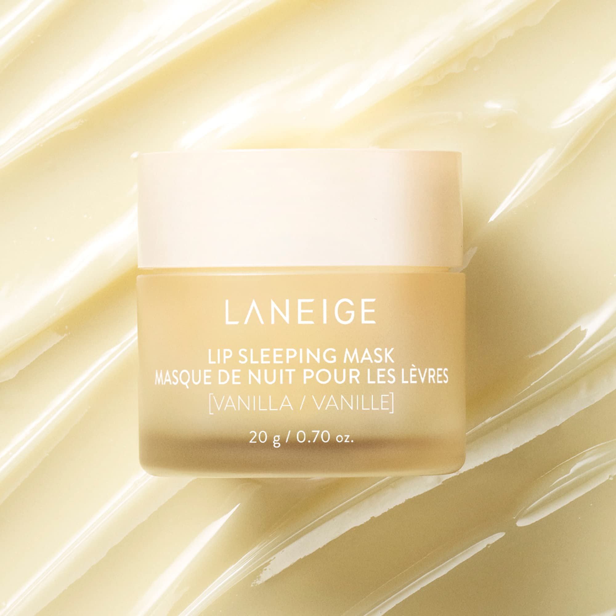 LANEIGE Lip Sleeping Mask - Vanilla, 0.7 oz, Nourishing & Hydrating with Vitamin C, Clear
