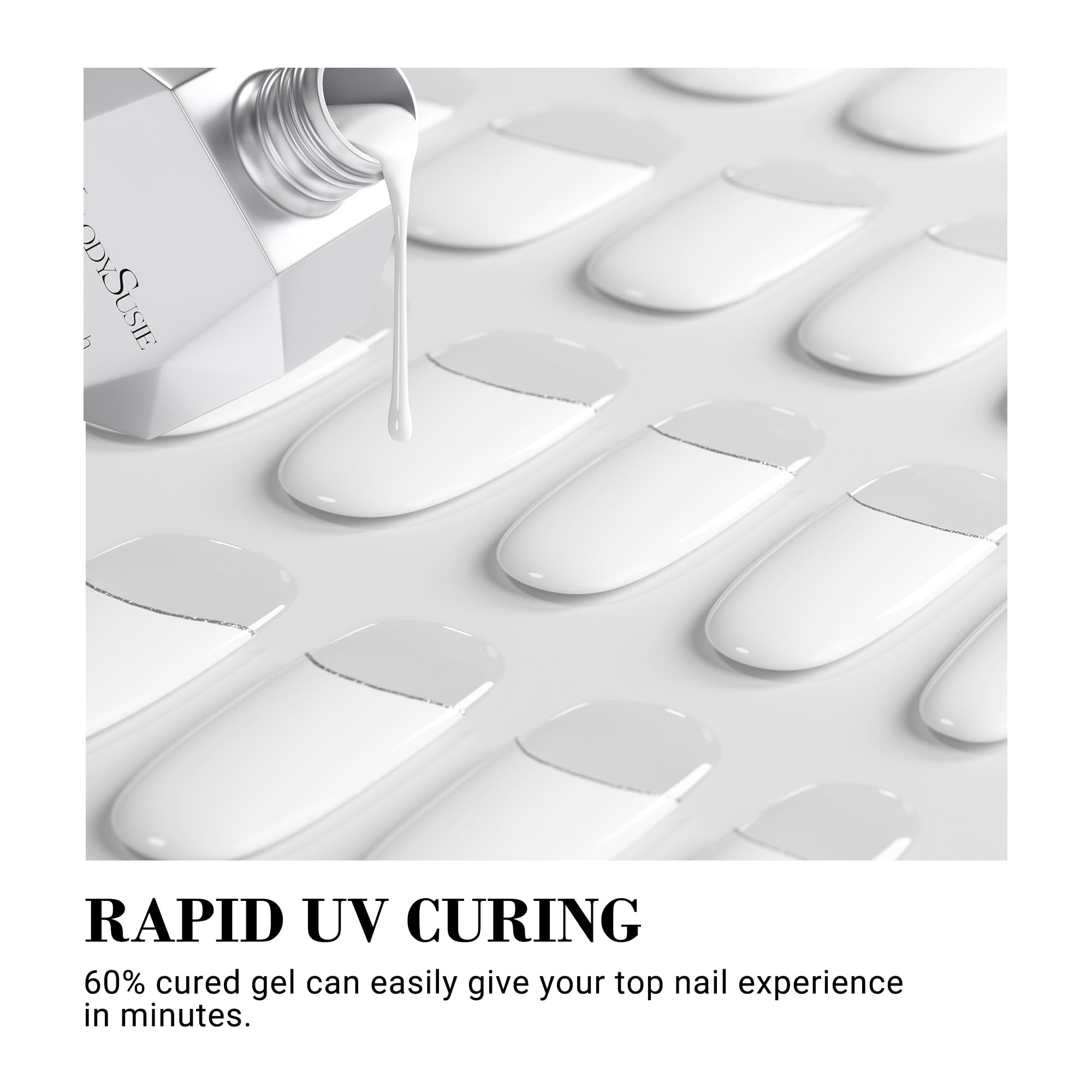 Melodysusie 30Pcs Semi Cured Gel Nail Strips (White French)- Works With Nail Lamp, Salon-Quality, Long Lasting, Easy To Apply &