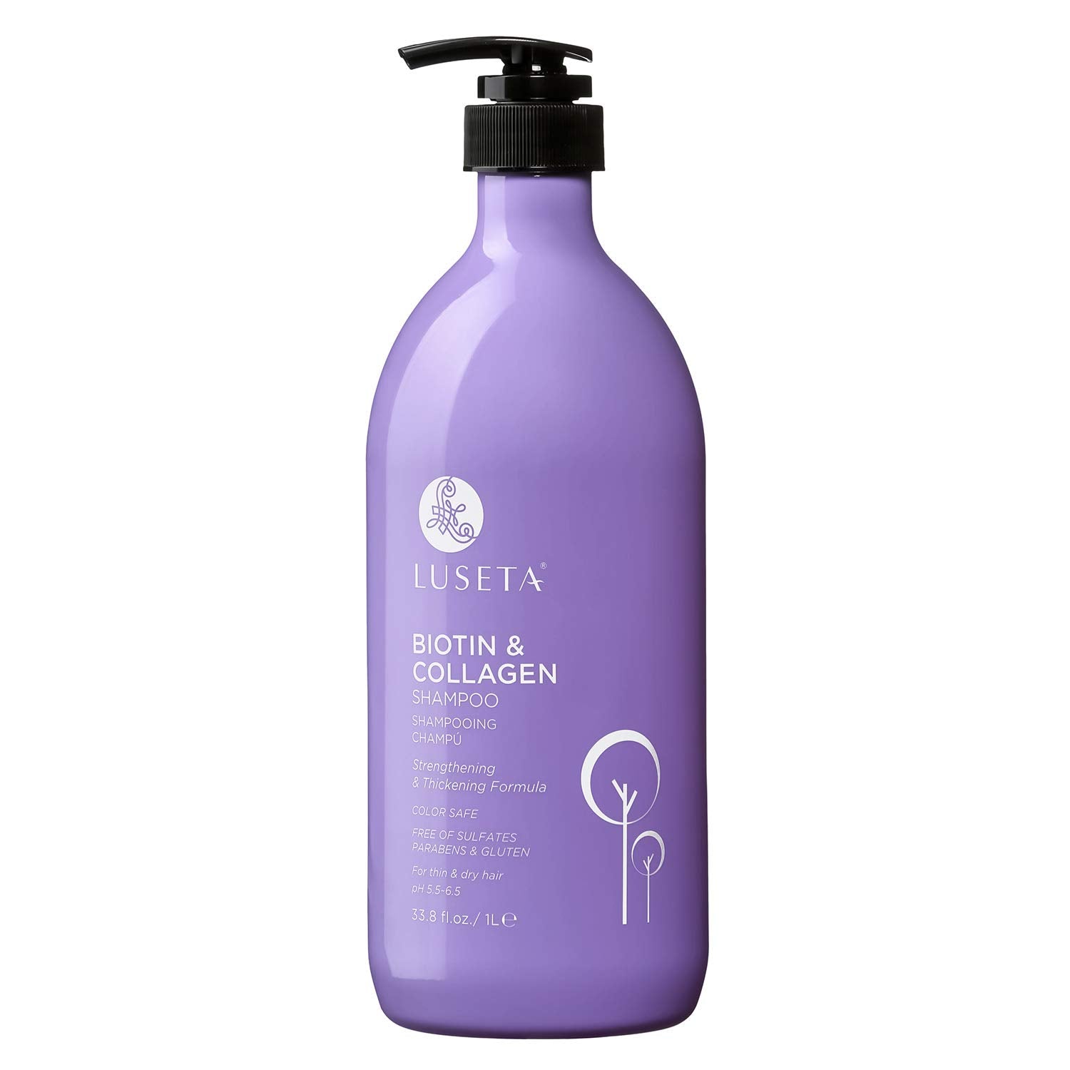 Halforange Luseta Biotin & Collagen Shampoo Thickening for Hair Loss & Fast Hair Growth - Infused with Argan Oil to Repair Damag