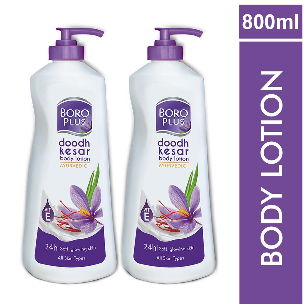 Boroplus Ayurvedic Body Lotion | with Milk & Saffron | Moisturizing Lotion for Dry Skin | Hydrates & Provide Soft and Supple Ski