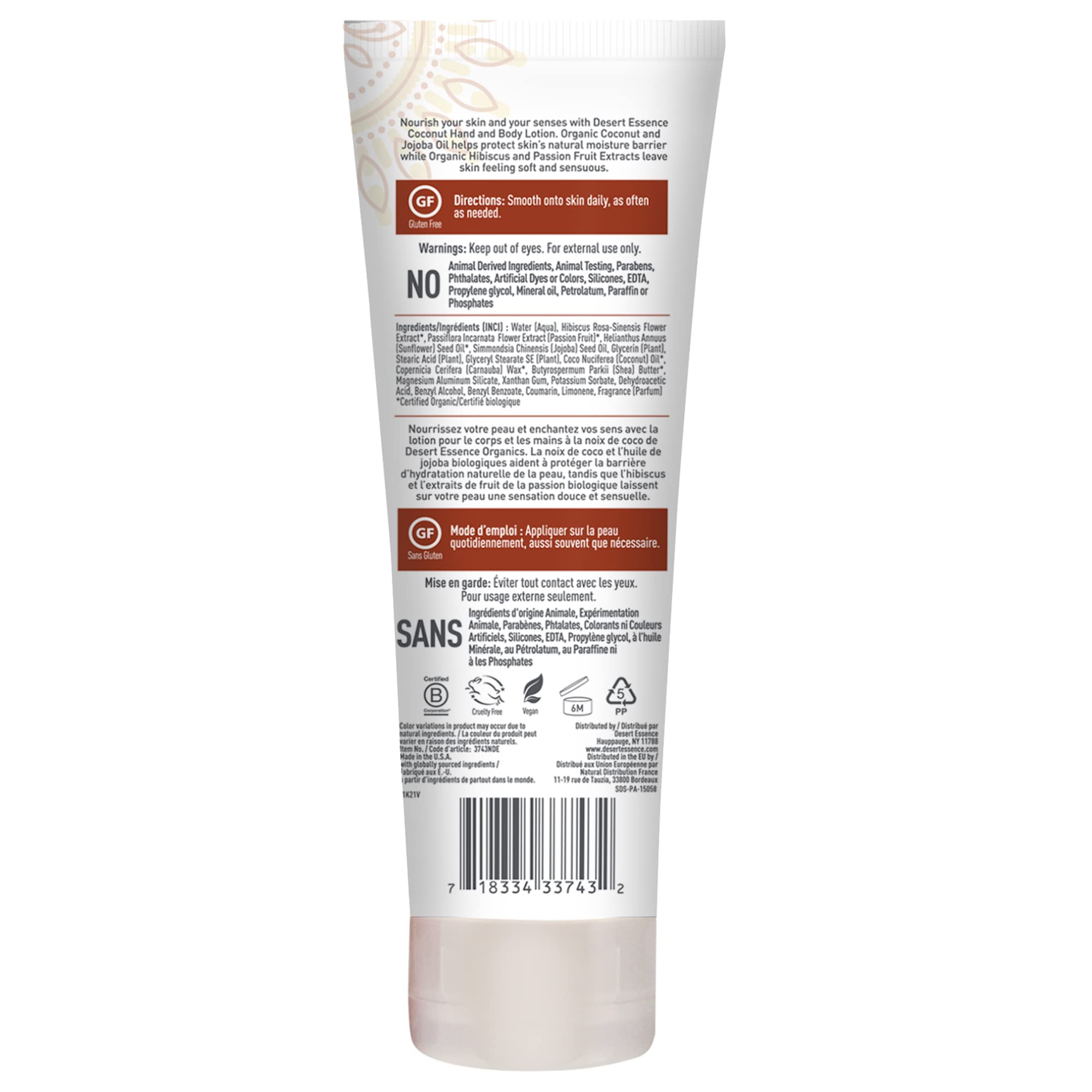 Desert Essence Organic Coconut Hand And Body Lotion 8 Fl. Oz.