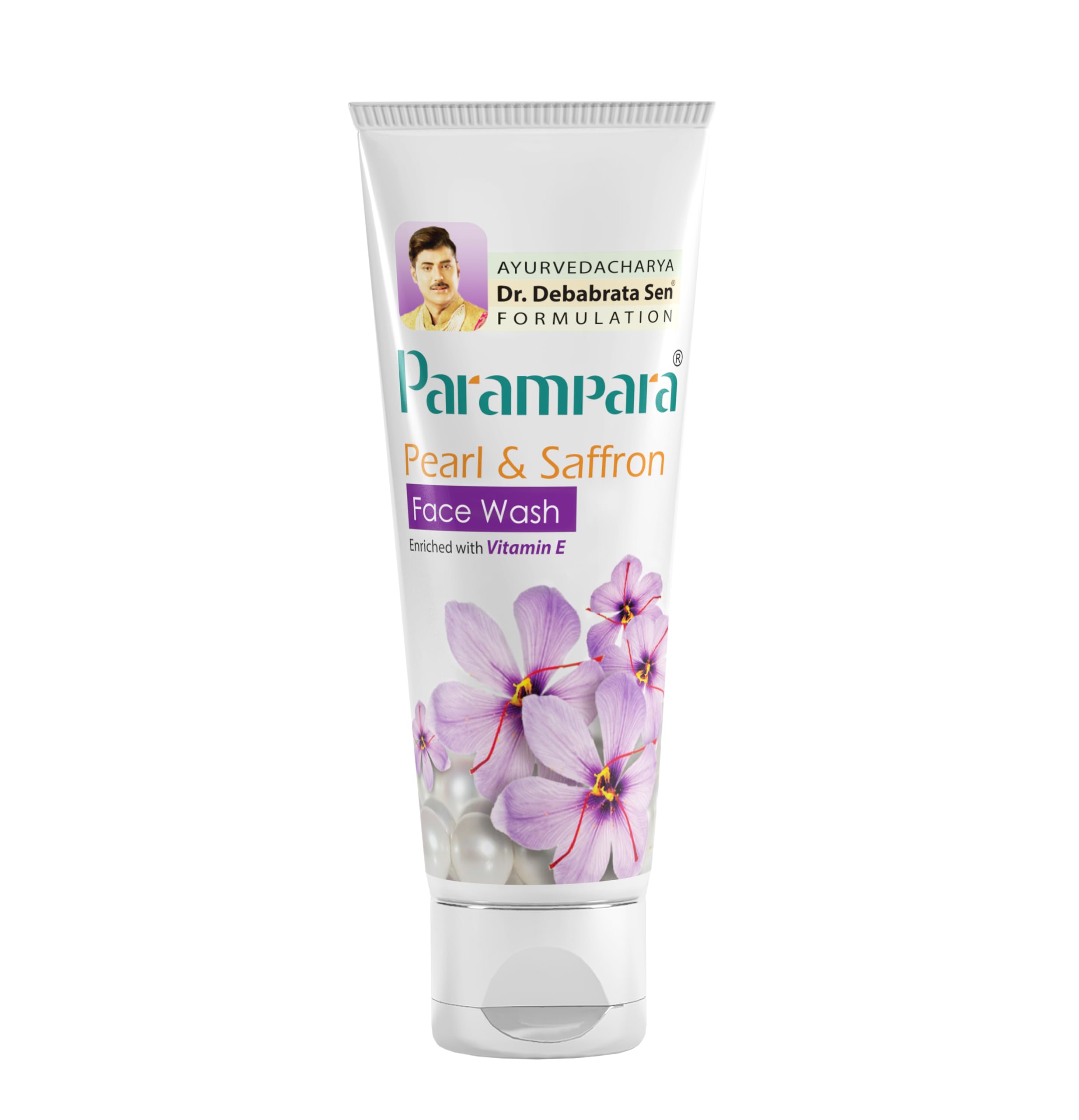 Parampara Ayurved Pearl & Saffron Face Wash | Gently Brightens Skin Tone & Helps Reduce Appearance Of Dark Spots | Deep Cleansin