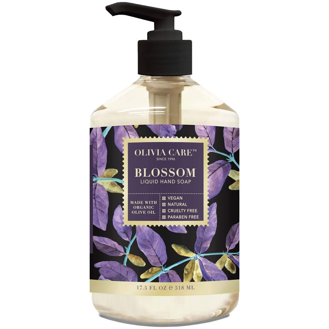 Olivia Care Liquid Hand Soap Blossom & Essential Oils. All Natural - Cleansing, Germ-Fighting, Moisturize Hand Wash For Kitchen