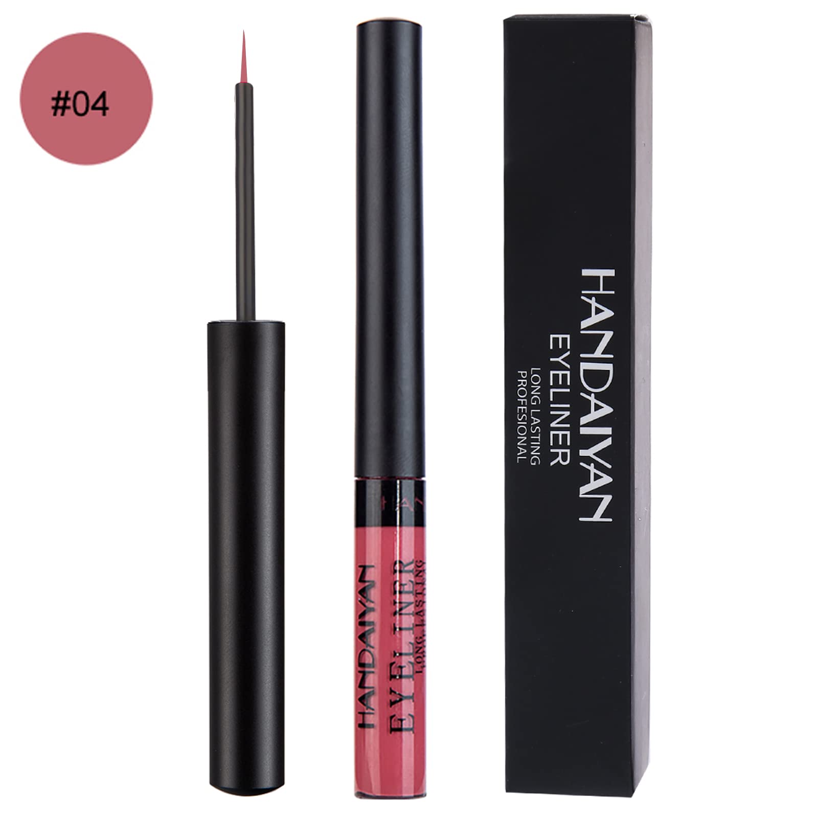 Dekrion Liquid Eyeliner, Matte Colored Eyeliners, Rust-Red Eyeliner, White Black Red Brown Green Purple Waterproof High-Pigmente