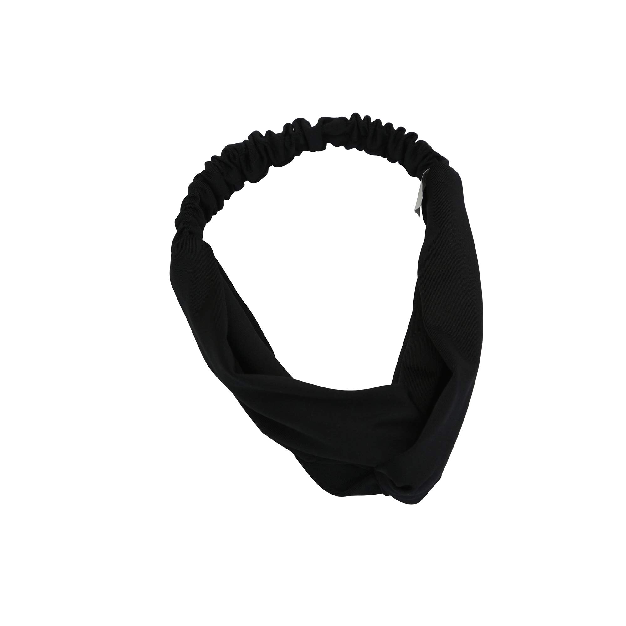 Bismaadh WomenS Boho Vintage Cross Elastic Fabric Headbands (Black)