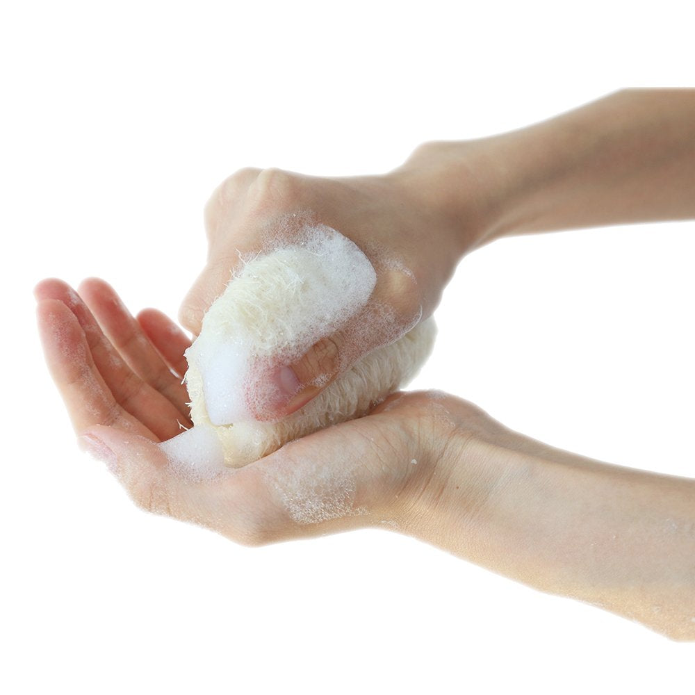 4'' Natural Loofah Exfoliating Body Sponge Scrubber For Skin Care In Bath Spa Shower Pack Of 4