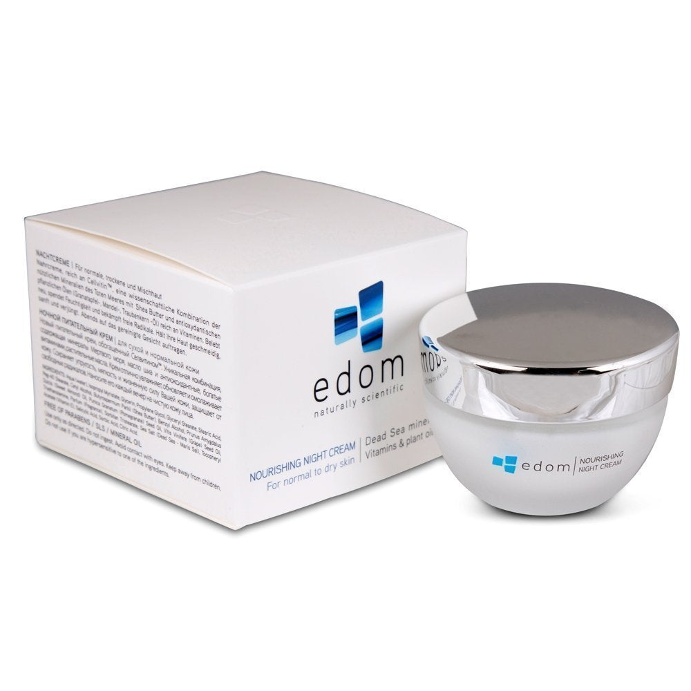 Edom Nourishing Night Cream 50ml, Anti Aging Face Moisturizer, Dead Sea Minerals, Skin Care,Facial Cleanser Lotion