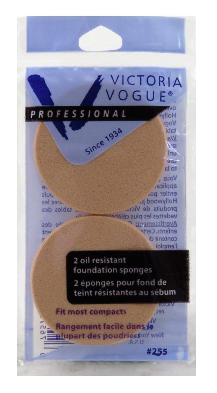 Victoria Vogue #255 Round Sponge 2 Count Foundation (3 Pack)