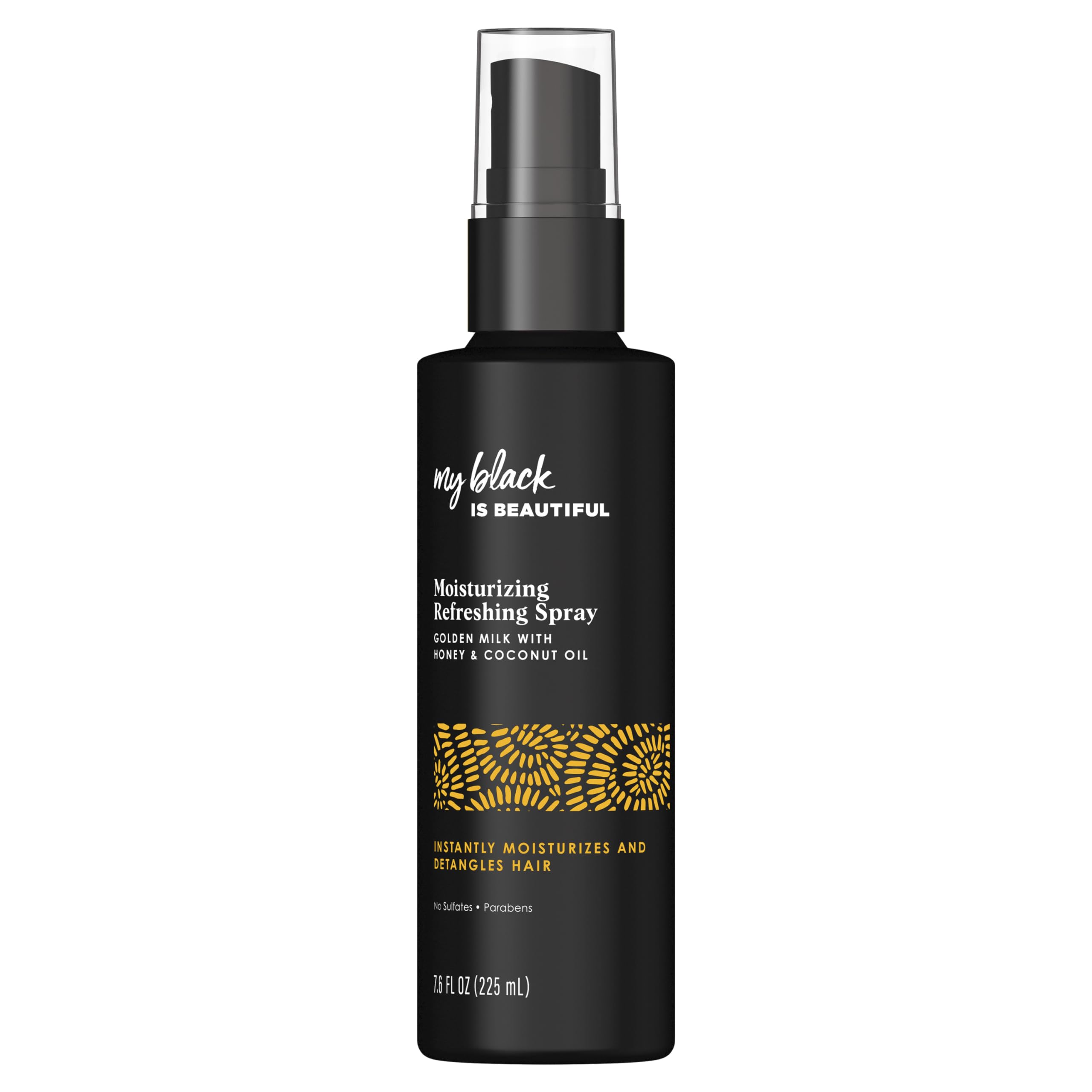 MY BLACK IS BEAUTIFUL Detangler Spray, Sulfate Free, for Curly and Coily Hair with Coconut Oil, Honey and Turmeric, 7.6 fl oz