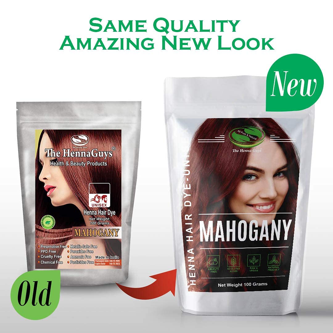 MAHOGANY Henna Hair & Beard Dye/Color - 1 Pack - The Henna Guys