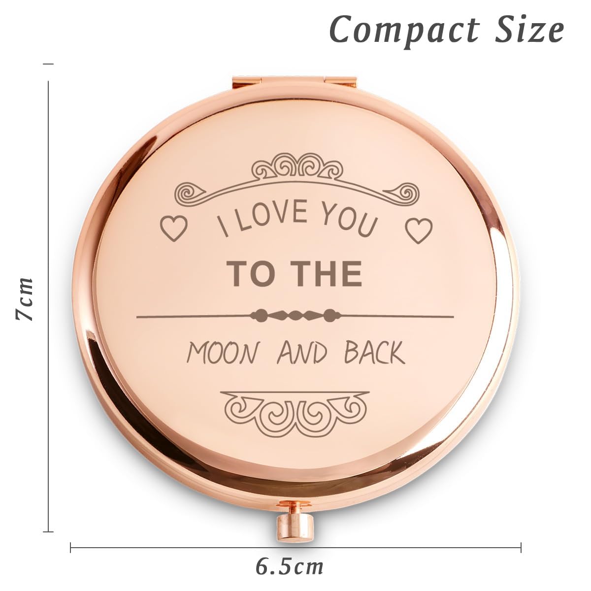 Personalized Compact Mirror, Basket Stuffers, Sentimental Gifts For Women Girls Her Friends Grandma Granddaughter Daughter Mom W