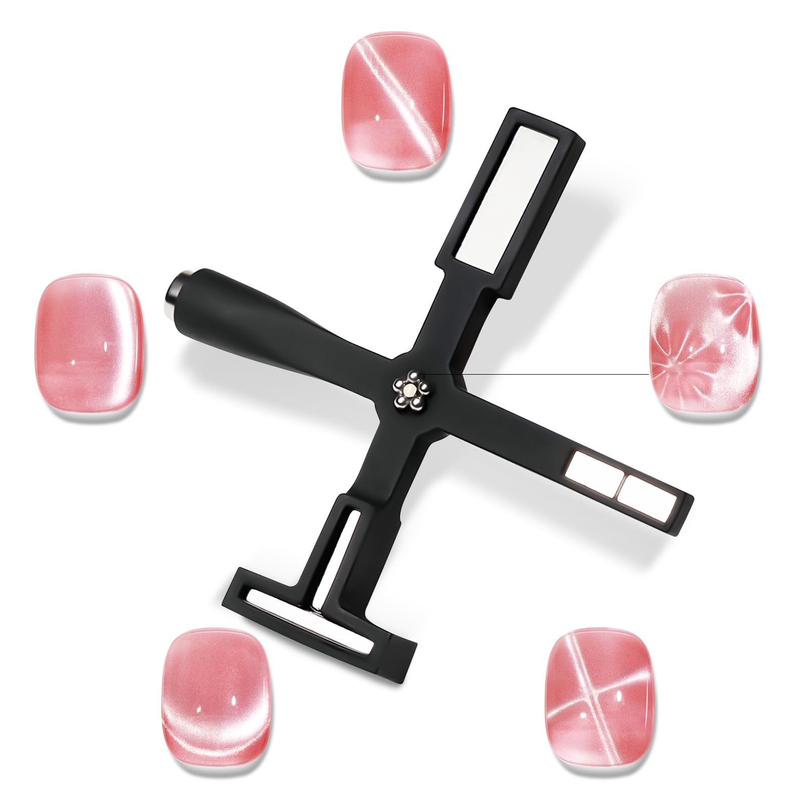 Mizhse Nail Magnet Tool: 5 In 1 Magnetic For Cat Eye Nails, Multi-Function Magnet Stick 3D Magnetic Cat Eye Gel Polish, Nail Art