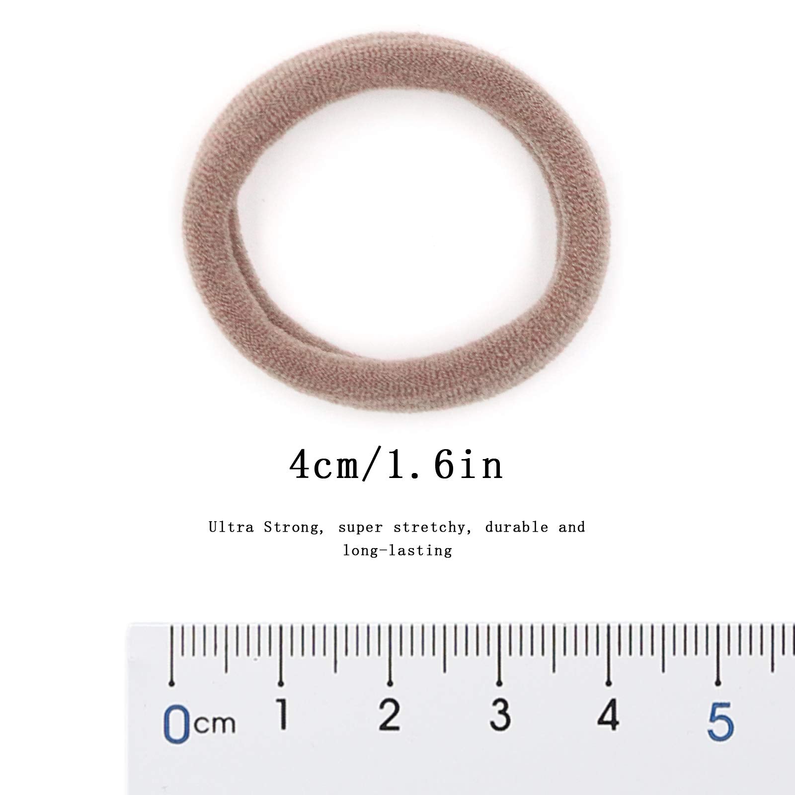 HOYOLS Large Cotton Fabric Hair Ties Soft & Gentle Hair Bands Ponytail Holder for Thick Heavy Curly Hair, No Slip No Damage Seam