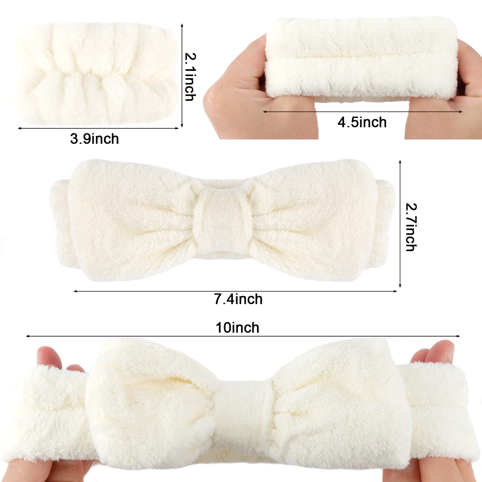 Whavel 6Pcs Spa Headband And Wristband Set, Face Wash Headband Makeup Skincare Headband Wrist Bands For Washing Face