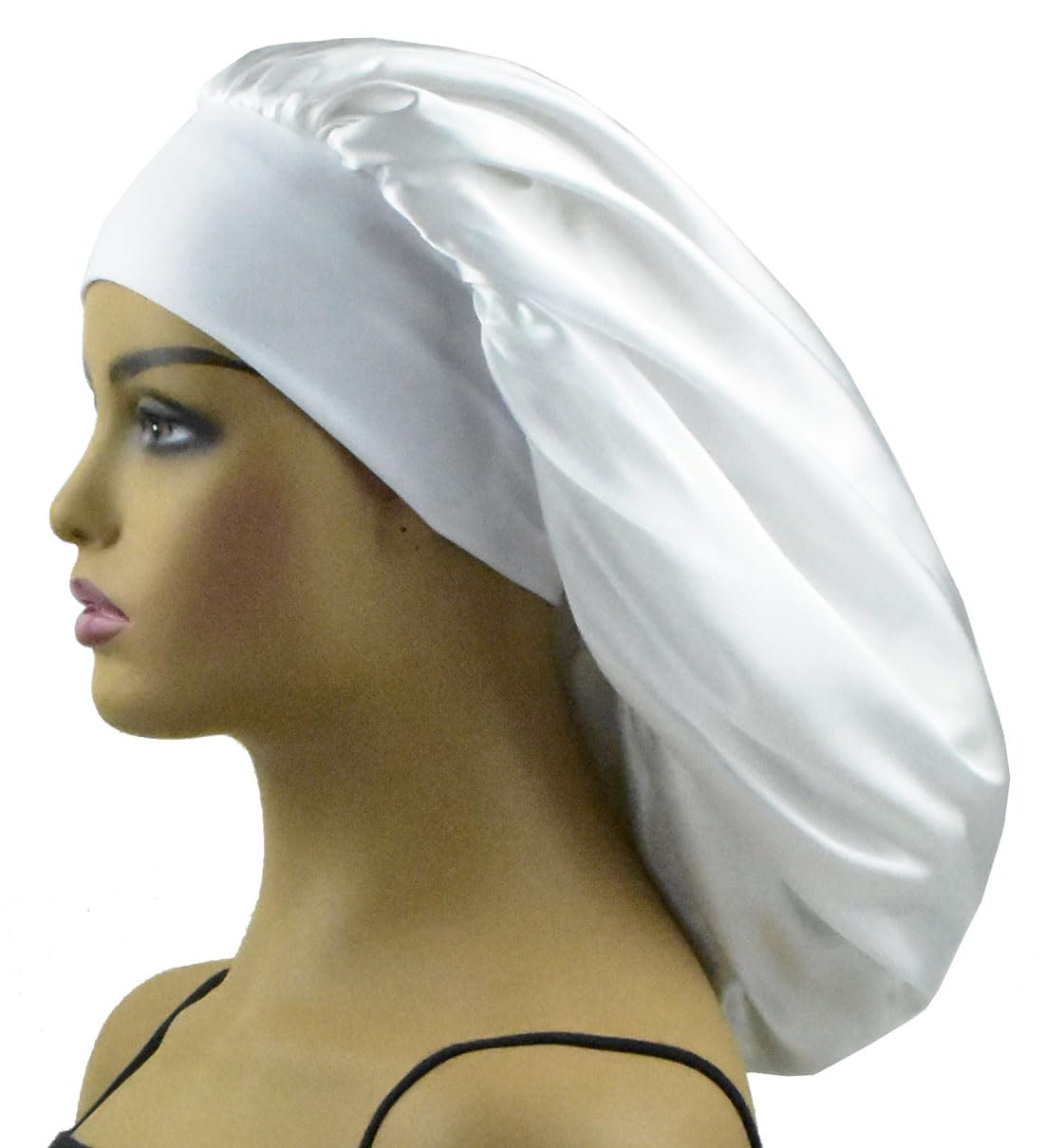 Silk Bonnet For Sleeping Women Long Hair Bonnet Satin Bonnet Hat Extra Large Sleep Cap For Braids Xl Shower Silk Night Cap White