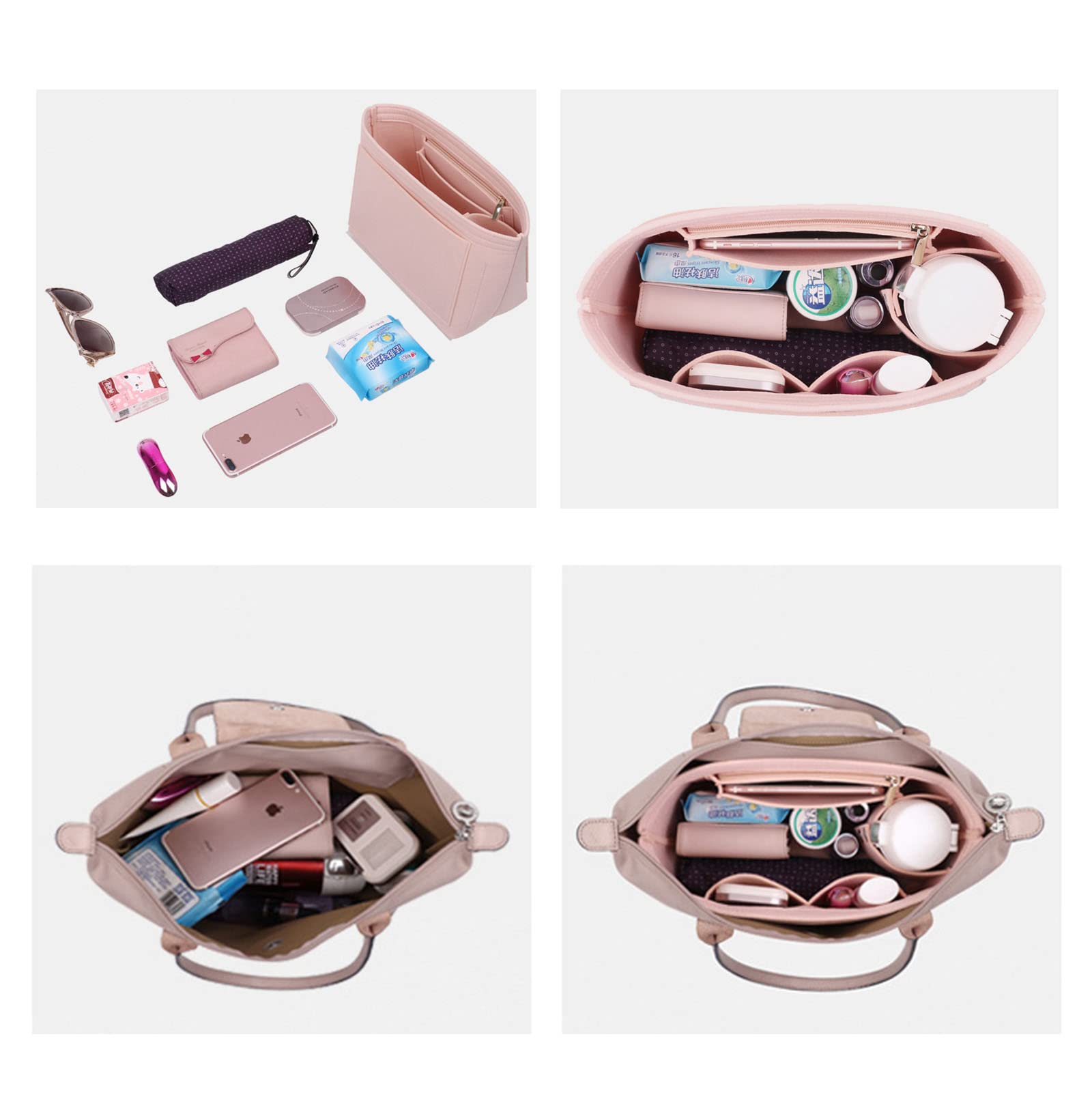 Lckaey Purse Organizer for bag organizer le pliage large Y012-navyblue-L